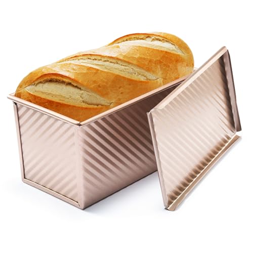 DEDC Brotbackform mit Deckel, Aluminium Antihaft Toastbrot Backform, Hochwertig, Einfache Handhabung und Reinigung, Kastenform Kuchen Brote Toastbrot von DEDC