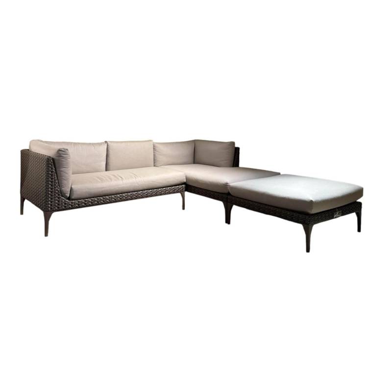 Ecksofa Gartenlounge MU Stoff Natura Taupe Grau Gestell Aluminium Vulcano 305 Ge... von DEDON