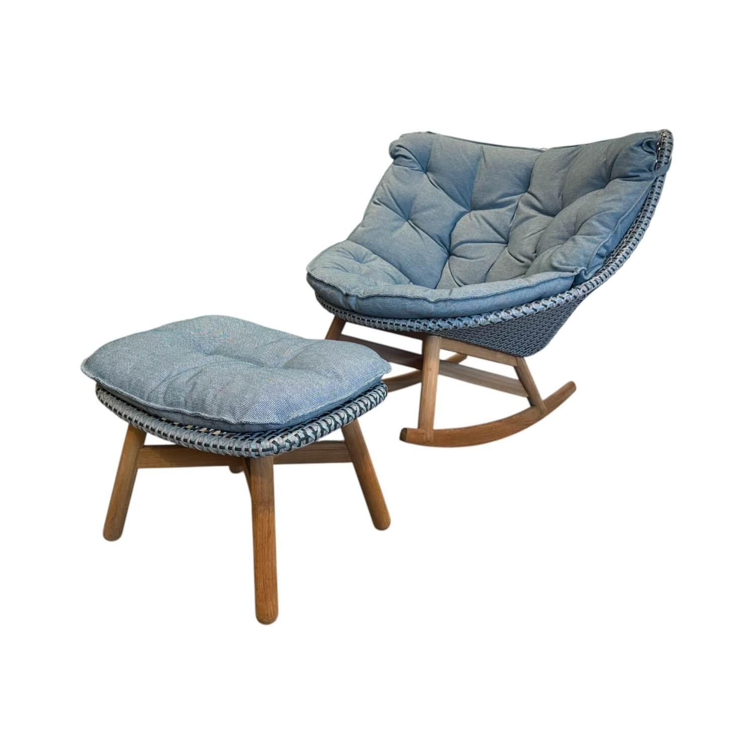Schaukelstuhl MBrace Geflecht Baltic Blau Grau Sitzfläche Stoff MARnori Blau Gra... Schaukelstuhl MBrace Geflecht Baltic Blau Grau Sitzfläche Stoff MARnori Blau Gra... von DEDON