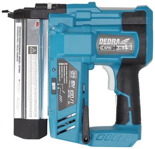 Tacker, Nagler 2-in-1, pneumatisches Akku-Tackergerät, 18V, Tacker-/ Nagellänge bis zu 50 mm, LED-Beleuchtung, ohne Akku und Ladegerät, Magazin mit großer Kapazität (100 Stück) von DEDRA