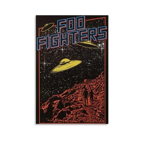 DEEBOW America Foo Fighters UFO-Poster, dekoratives Gemälde, Leinwand-Wandposter und Kunstdruck, modernes Familienschlafzimmer-Dekor-Poster, 20 x 30 cm von DEEBOW