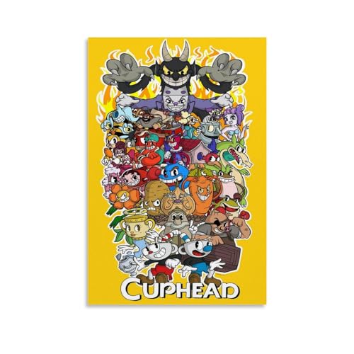 DEEBOW Cuphead Kunst-Poster, dekoratives Gemälde, Leinwand-Wandposter und Kunstdruck, modernes Familienschlafzimmer-Dekor-Poster, 40 x 60 cm von DEEBOW