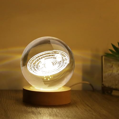 DEECOZY 3D-Kristallkugel-Sonnensystem-Atmosphärenlicht (8 cm Kugel + 7 cm Sockel), verpackt von DEECOZY