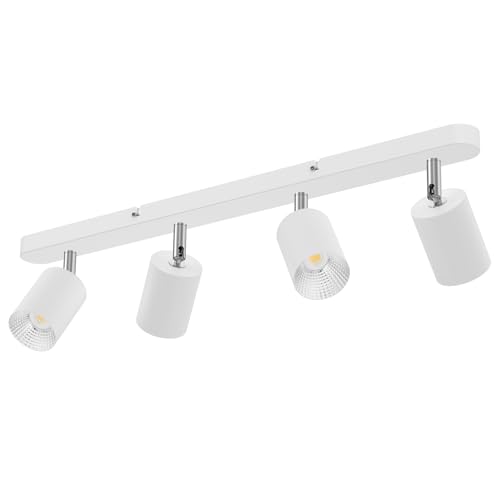LED Deckenstrahler 4 Flammig Wohnzimmer-Deckenleuchte Modern Deckenlampe Flame LED Spotlight GU10 Deckenspot Schwenkbar 330°Drehbar Spot Strahler Lampe Edelstahl innen (4 Lampenhalterung) von DEECOZY