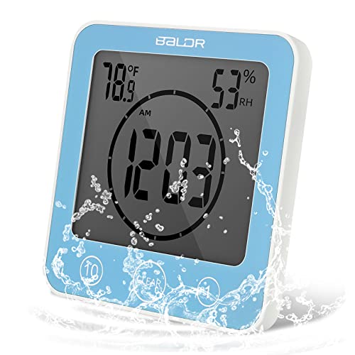 DEECOZY Tendlife Uhr Thermohygrometer, Uhr für Badezimmer, Wecker, Timer, digital, LCD, Duschuhr, Badezimmer, tragbar, mit Touch-Steuerung, für Küche und Badezimmer von DEECOZY