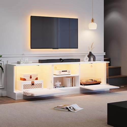 DEECOZY Tv-Schrank 176 x 38 x 50 cm, Für Fernseher Bis 70 Zoll, Lowboard Mit RGB-Led-Beleuchtung (4 Beleuchtungsmodi) - Lowboard, Tv-Lowboard, Fernsehschrank Für Wohnzimmer, Schlafzimmer von DEECOZY