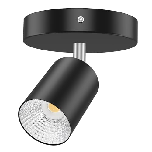 DEECOZY LED Deckenstrahler 4 Flammig Wohnzimmer-Deckenleuchte Modern Deckenlampe Flame LED Spotlight GU10 Deckenspot Schwenkbar 330°Drehbar Spot Strahler Lampe Edelstahl (1 Lampenhalterung) von DEECOZY