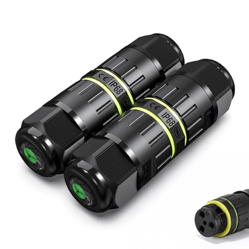 Kabelverbinder Wasserdicht, 2 Stücke IP68 Wasserdichte Kabelverbinder Kabelverbinder Wasserdicht 3 Polig Erdkabel Verbinder Wasserdicht für Ø5-9mm Kabeldurchmesser Kabelverbinder 3 Polig für Outdoor Kabelverbinder Wasserdicht, 2 Stücke IP68 Wasserdichte Kabelverbinder Kabelverbinder Wasserdicht 3 Polig Erdkabel Verbinder Wasserdicht für Ø5-9mm Kabeldurchmesser Kabelverbinder 3 Polig für Outdoor von DEECOZY