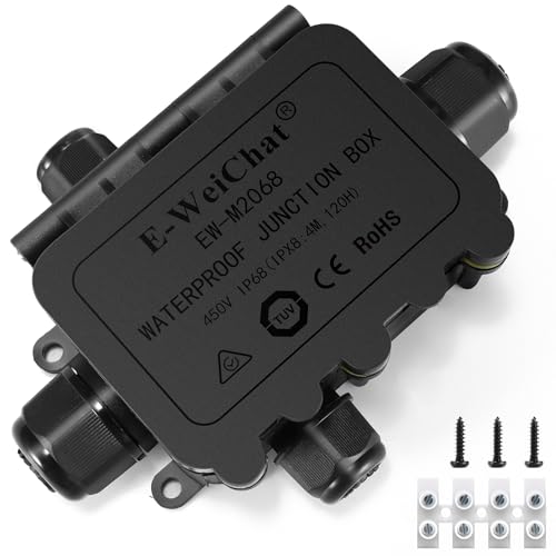 Abzweigdose Wasserdicht, IP68 Verteilerdose Wasserdichte Kabelverbinder, 4-Wege Klemmdose für Außen Größere, Verteilerdose Außen Wasserdicht Für Kabel mit 5-9 mm Durchmesser (1 Pakete) von DEECOZY