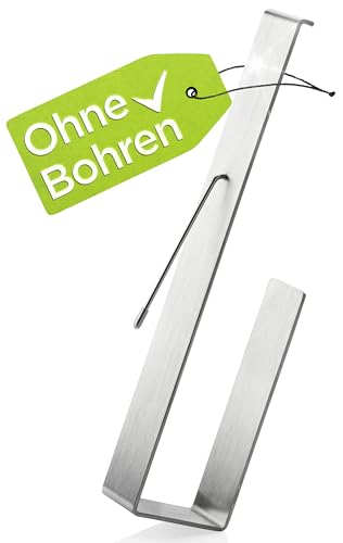 DEELIA® Küchenrollenhalter Silber, ohne Bohren, Klebemontage am Unterschrank oder an der Wand, Edelstahl Matt, ideal auch für Wohnmobile von DEELIA