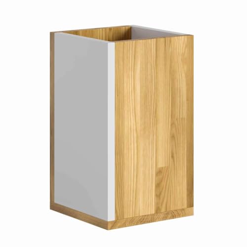 DEERHORN Papierkorb Kinderzimmer Mülleimer Büro Holz Papierkorb Für Wohnzimmer Oder Badezimmer Großer Müllcontainer 14 Liter Schwarz/Weiß 38 X 22 X 22 Cm von DEERHORN MEBLE LOFTOWE