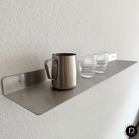 Wandregal Aus Edelstahl Auf Maß - Schwebendes Metallregal Individuell | Deesain von DEESAIN