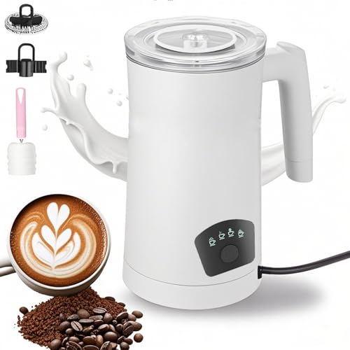 350 ML 4-In-1 Vollautomatischer Intelligenter Geteilter Doppelkopf-MilchaufschäUmer FüR HeißE Und Kalte GeträNke, Knopftyp-Taste, Geeignet FüR HeißE Schokolade, Latte,White 350 ML 4-In-1 Vollautomatischer Intelligenter Geteilter Doppelkopf-MilchaufschäUmer FüR HeißE Und Kalte GeträNke, Knopftyp-Taste, Geeignet FüR HeißE Schokolade, Latte,White von DEEguess