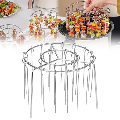 DEEguess 24 Vertikale GrillspießE Aus Edelstahl, Runder, HäNgender Multifunktions-Grillrost FüR Die HeißLuftfritteuse, Geeignet FüR Die GrillküChe Zu Hause DEEguess 24 Vertikale GrillspießE Aus Edelstahl, Runder, HäNgender Multifunktions-Grillrost FüR Die HeißLuftfritteuse, Geeignet FüR Die GrillküChe Zu Hause von DEEguess