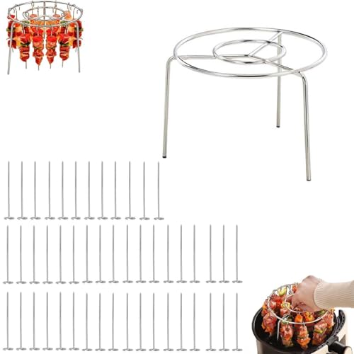DEEguess Air Fryer Grill Rack, Vertikale Kebab SpießE, Edelstahl Mit Runden HäNgenden Multifunktionalen Kebab Rack, Perfekt FüR BBQ Home KüChe,Forty-Eight DEEguess Air Fryer Grill Rack, Vertikale Kebab SpießE, Edelstahl Mit Runden HäNgenden Multifunktionalen Kebab Rack, Perfekt FüR BBQ Home KüChe,Forty-Eight von DEEguess