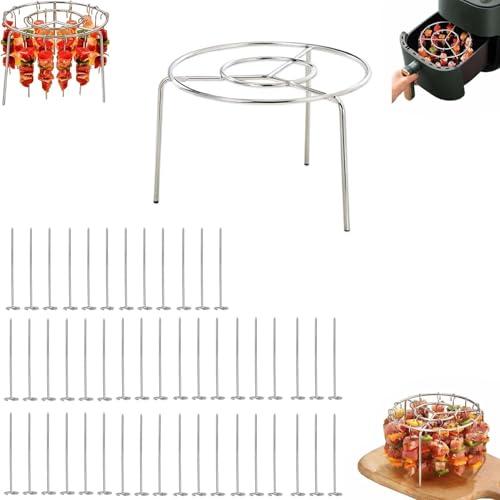 DEEguess Air Fryer Grill Rack, Vertikale Kebab SpießE, Edelstahl Mit Runden HäNgenden Multifunktionalen Kebab Rack, Perfekt FüR BBQ Home KüChe,Forty-Eight DEEguess Air Fryer Grill Rack, Vertikale Kebab SpießE, Edelstahl Mit Runden HäNgenden Multifunktionalen Kebab Rack, Perfekt FüR BBQ Home KüChe,Forty-Eight von DEEguess
