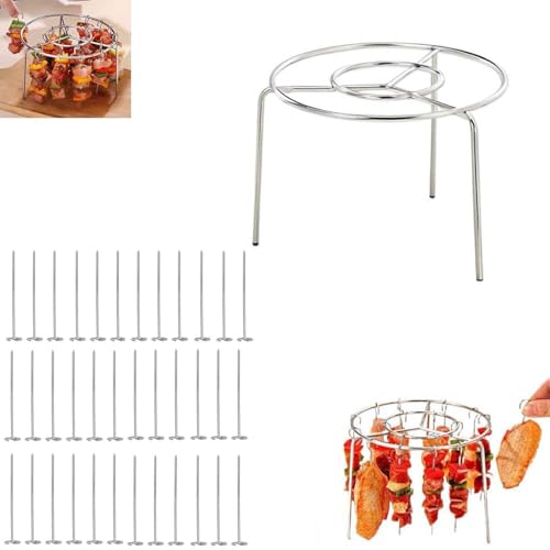 DEEguess Air Fryer Grill Rack, Vertikale Kebab SpießE, Edelstahl Mit Runden HäNgenden Multifunktionalen Kebab Rack, Perfekt FüR BBQ Home KüChe,Thirty-six DEEguess Air Fryer Grill Rack, Vertikale Kebab SpießE, Edelstahl Mit Runden HäNgenden Multifunktionalen Kebab Rack, Perfekt FüR BBQ Home KüChe,Thirty-six von DEEguess