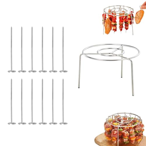DEEguess Air Fryer Grill Rack, Vertikale Kebab SpießE, Edelstahl Mit Runden HäNgenden Multifunktionalen Kebab Rack, Perfekt FüR BBQ Home KüChe,Twelve DEEguess Air Fryer Grill Rack, Vertikale Kebab SpießE, Edelstahl Mit Runden HäNgenden Multifunktionalen Kebab Rack, Perfekt FüR BBQ Home KüChe,Twelve von DEEguess