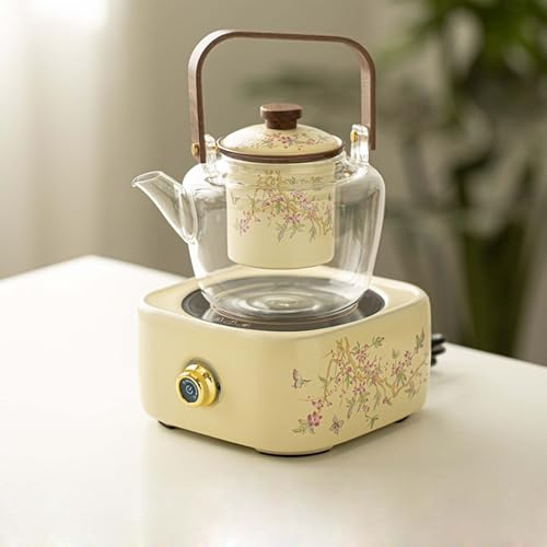 DEEguess Elektroherd Mit Keramikkocher Und Griffkessel-Set, 7-Gang-Funktion, Drehknopf, Mikrokristalline Platte, Geeignet FüR Teezubereitung Am Kamin Und Camping,Square DEEguess Elektroherd Mit Keramikkocher Und Griffkessel-Set, 7-Gang-Funktion, Drehknopf, Mikrokristalline Platte, Geeignet FüR Teezubereitung Am Kamin Und Camping,Square von DEEguess
