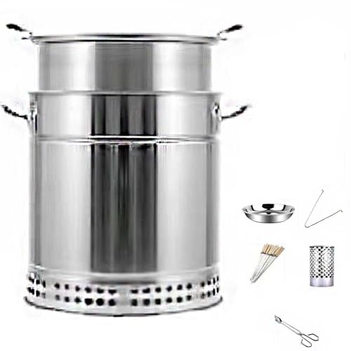 DEEguess Rauchfreier Holzkohle-HäNgegrill Aus Edelstahl, Bietet Platz FüR 22 Kebab-SpießE, 360°-Rundumgrillen, Geeignet FüR Camping-Picknicks, Strand-BBQ,5-pcs DEEguess Rauchfreier Holzkohle-HäNgegrill Aus Edelstahl, Bietet Platz FüR 22 Kebab-SpießE, 360°-Rundumgrillen, Geeignet FüR Camping-Picknicks, Strand-BBQ,5-pcs von DEEguess