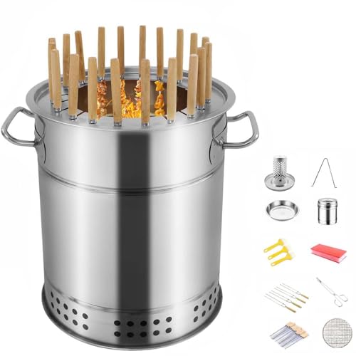 Einlagiges, Rauchfreies Schmorfass Zum AufhäNgen Aus Edelstahl, Bietet Platz FüR 28 GrillspießE, 360°-Rundumgrill, Geeignet FüR Camping-Picknicks Und Strandgrills,11-pcs Einlagiges, Rauchfreies Schmorfass Zum AufhäNgen Aus Edelstahl, Bietet Platz FüR 28 GrillspießE, 360°-Rundumgrill, Geeignet FüR Camping-Picknicks Und Strandgrills,11-pcs von DEEguess