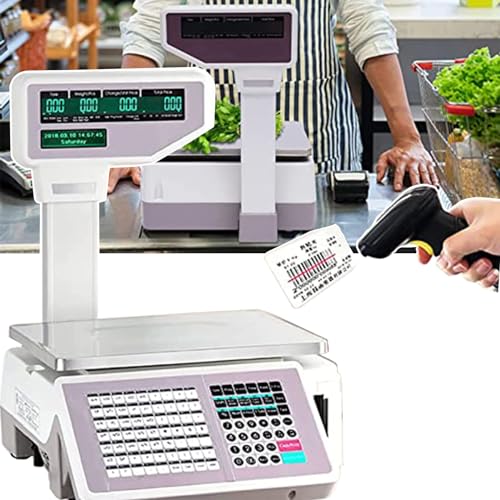 Elektronische Barcode-Waage, Digitaler Preisrechner, Thermodrucker, Kommerzielles Doppelseitiges Preisschild, FüR SupermäRkte Und Convenience-Stores Elektronische Barcode-Waage, Digitaler Preisrechner, Thermodrucker, Kommerzielles Doppelseitiges Preisschild, FüR SupermäRkte Und Convenience-Stores von DEEguess