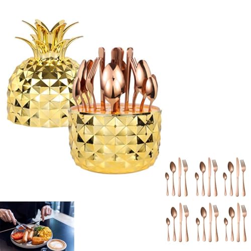 Leichtes, LuxuriöSes 24-Teiliges Geschirrset Aus Edelstahl Mit Messer, Gabel Und LöFfel Im Western-Stil, Ornamente, Geburtstags- Und Hochzeitsgeschenk,rosegold Leichtes, LuxuriöSes 24-Teiliges Geschirrset Aus Edelstahl Mit Messer, Gabel Und LöFfel Im Western-Stil, Ornamente, Geburtstags- Und Hochzeitsgeschenk,rosegold von DEEguess
