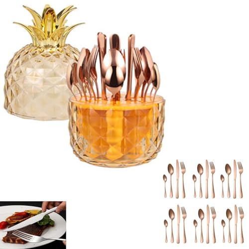 Leichtes, LuxuriöSes 24-Teiliges Geschirrset Aus Edelstahl Mit Messer, Gabel Und LöFfel Im Western-Stil, Ornamente, Geburtstags- Und Hochzeitsgeschenk,rosegold Leichtes, LuxuriöSes 24-Teiliges Geschirrset Aus Edelstahl Mit Messer, Gabel Und LöFfel Im Western-Stil, Ornamente, Geburtstags- Und Hochzeitsgeschenk,rosegold von DEEguess