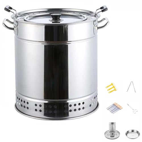 Rauchfreier Holzkohle-HäNgegrill Aus Edelstahl, Bietet Platz FüR 28 Kebab-SpießE, 360°-Rundumgrillen, Geeignet FüR Camping-Picknicks, Strand-BBQ,7-pcs Rauchfreier Holzkohle-HäNgegrill Aus Edelstahl, Bietet Platz FüR 28 Kebab-SpießE, 360°-Rundumgrillen, Geeignet FüR Camping-Picknicks, Strand-BBQ,7-pcs von DEEguess