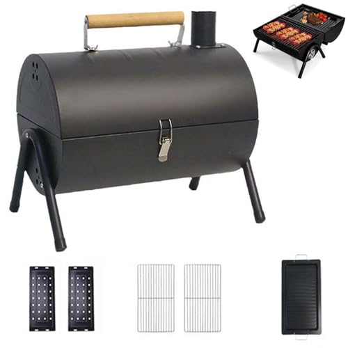 Tragbarer Kaminofen FüR Den AußEnbereich Mit Schloss Und Dreieckigem Rohrrahmen, Geeignet FüR Camping Im Freien Und Zum Zubereiten Von Tee Rund Um Den Ofen,4-pcs von DEEguess