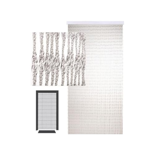 DEFACTO Fadenvorhang Türvorhang 100 x 200 cm – Faden-Glitzer-Hängevorhang für Türen – Christall PVC-Vorhänge, PVC-Streifen, glitzernder Glanz – hergestellt in Italien - Goccia von DEFACTO