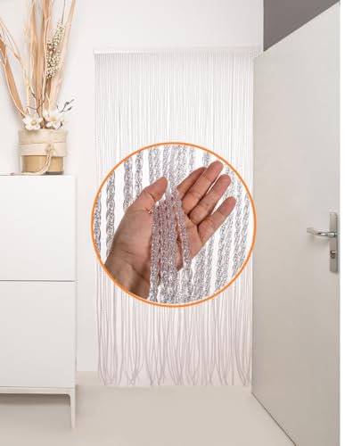 DEFACTO Fadenvorhang Türvorhang 90 x 200 cm – Faden-Glitzer-Hängevorhang für Türen – Christall PVC-Vorhänge, PVC-Streifen, glitzernder Glanz – hergestellt in Italien - Tranparent Orchid DEFACTO Fadenvorhang Türvorhang 90 x 200 cm – Faden-Glitzer-Hängevorhang für Türen – Christall PVC-Vorhänge, PVC-Streifen, glitzernder Glanz – hergestellt in Italien - Tranparent Orchid von DEFACTO
