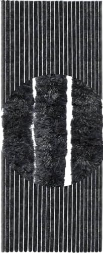DEFACTO Flauschvorhang Türvorhang (100x220 cm) - Wetterfest, Insektenschutz, Made in Italy - Vielseitig, leicht zu reinigen, effektiver Sicht- und Hitzeblocker - (Schwarz) von DEFACTO