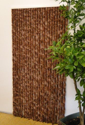 DEFACTO Flauschvorhang Türvorhang (100x200 cm) Chenille Fliegenschutz Insektenschutz Camping 100% Made In Italy - Vielseitig, Leicht Zu Reinigen, Effektiver Sicht- Und Hitzeblocker - (Braun) von DEFACTO