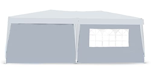 Defacto 2X Seitenteile 3m mit Seitenwand/Seitenteil und Fenster 300x180cm für 3x3 m, 3x4 m, 3x6 m Pavillon, Partyzelt, Faltpavillon Seitenwände Seitenwänden GRAU von DEFACTO