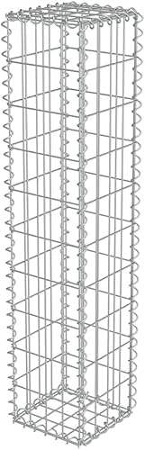 Defacto Gabione 25x25x120 cm Steingabionen Steinkorb Gabionen Wand Drahtkorb Maue Gabionenkorb Steinkorb, Drahtstärke: 4mm, Inkl. 6 Distanzhalterung, von DEFACTO