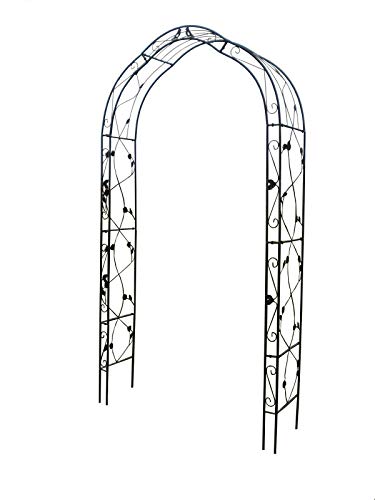 Defacto XXL Rosenbogen aus Metall in Schwarz 250 x 39 x 150 cm (HxTxB), Torbogen, Rankbogen, Rostfrei DF-RB049 von DEFACTO