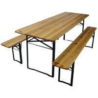 Bierbank-Set mit Tisch und Bänken 200 cm für Garten Mod. Birreria von DEFIBRICO
