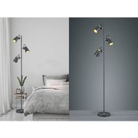 Coole Stehleuchte edward in schwarz matt, Spots variabel verstellbar, 160cm hoch von DEFIBRICO