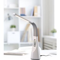 Defibrico - Dimmbare led Schreibtischleuchte vento usb Anschluß & Ventilator Weiß Höhe 46cm von DEFIBRICO