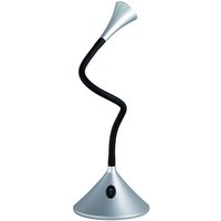 Defibrico - Flexible 2in1 led Tischlampe & Wandlampe viper in Schwarz/Silber Schalter am Fuß von DEFIBRICO