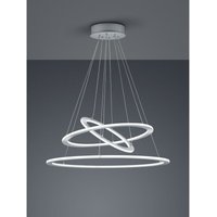 Große led Pendelleuchte durban in Silber matt mit 3 Stufen dimmbar - ø 80cm von DEFIBRICO