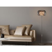 Kristall Stehleuchte VAPORE Glas Chrom verspiegelt & Rauchglas Optik Höhe: 158cm von DEFIBRICO