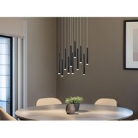LED Pendelleuchte TUBULAR mehrflammig rund Schwarz - 3 Stufen dimmbar, Ø 40cm von DEFIBRICO