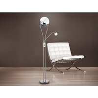 Led Deckenfluter chris mit flexibler Leselampe, Silber Chrom, Höhe 180cm von DEFIBRICO
