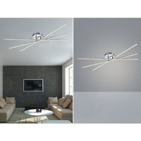 Led Deckenleuchte tiriac 3 flammig Metall Silber, Stufen Dimmer - 100x12cm von DEFIBRICO
