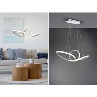 Led Pendelleuchte sansa Weiß geschwungen dimmbar, Breite 80cm von DEFIBRICO