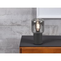 Defibrico - Mini Tischleuchte nico Schwarz Glasschirm Rauchfarbig, Höhe 24cm von DEFIBRICO