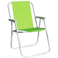 Relax Sessel aus Metall und grünem Stoff klappbar von DEFIBRICO