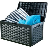 Ret -outdoor -Kofferraumkiste mit Anthrazit -Rattansitz mit Rädern Ret -outdoor -Kofferraumkiste mit Anthrazit -Rattansitz mit Rädern von DEFIBRICO